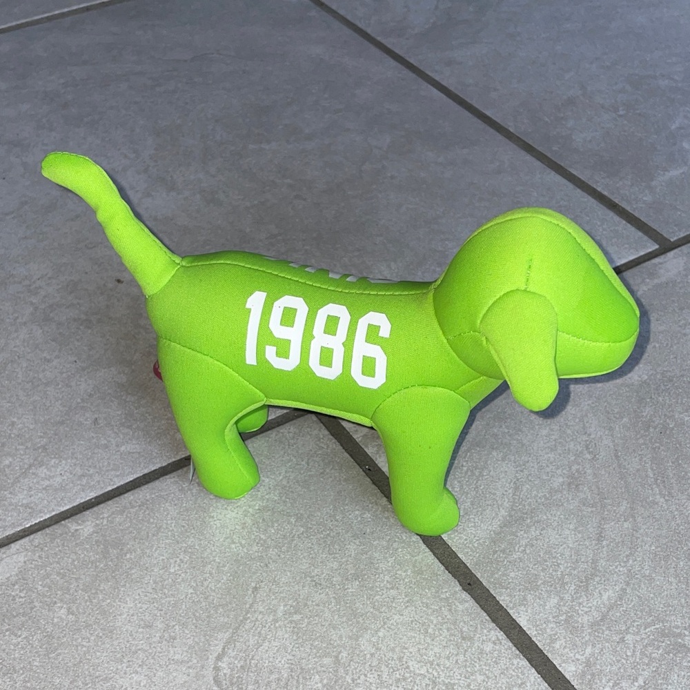 Victoria's Secret PINK Neon Green Plush Dog Toy - Picture 2 of 3